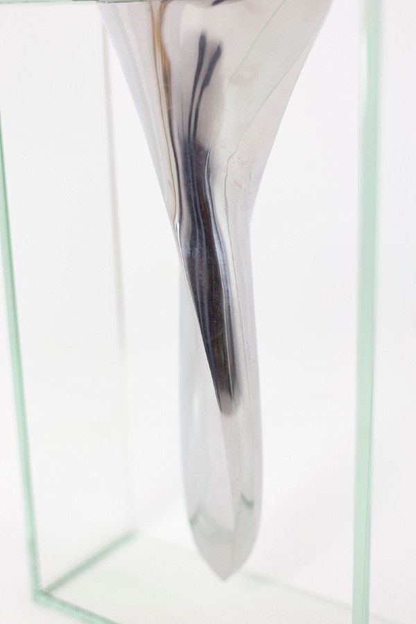 Lisa Mori, Pair Of Aluminium And Glass Vases, 1980s - Ls4379151