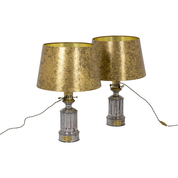 Coppia di lampade in peltro, 1880 circa - Ls4344621