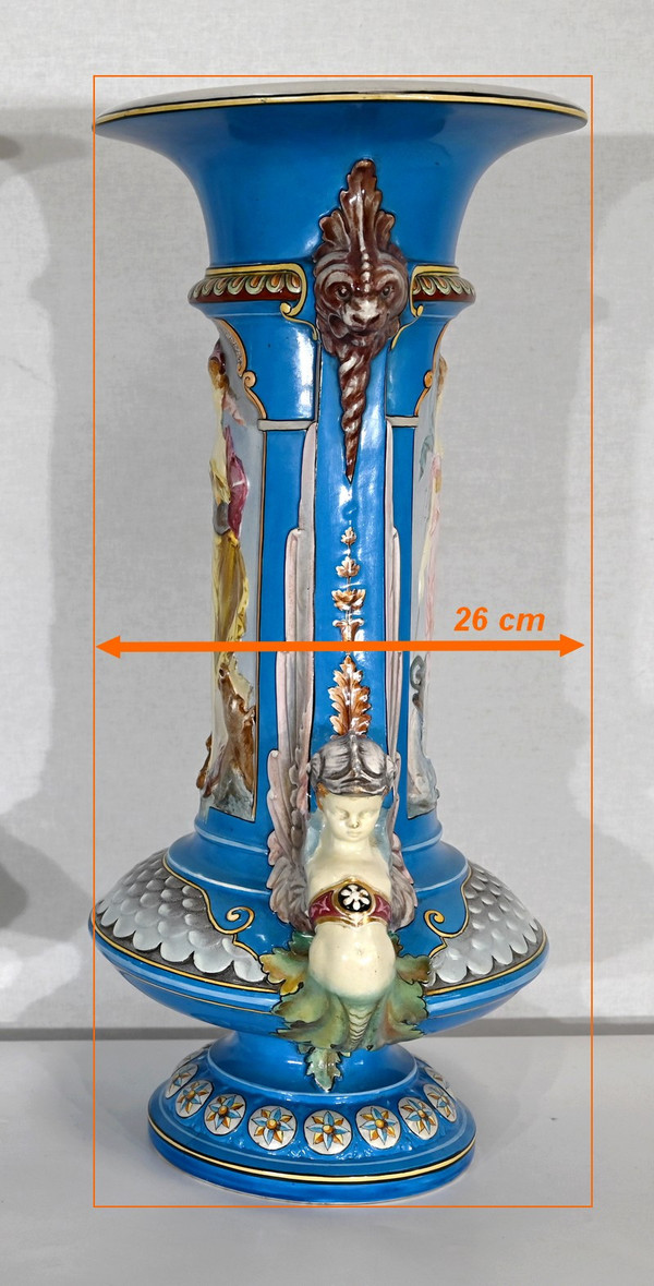 Pair of Vases, Creil-Montereau Earthenware – Mid-19th Century