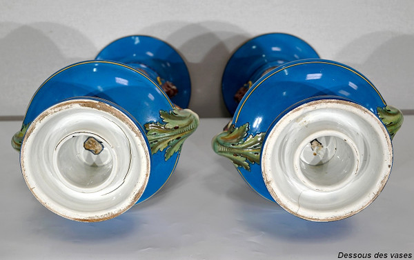 Pair of Vases, Creil-Montereau Earthenware – Mid-19th Century