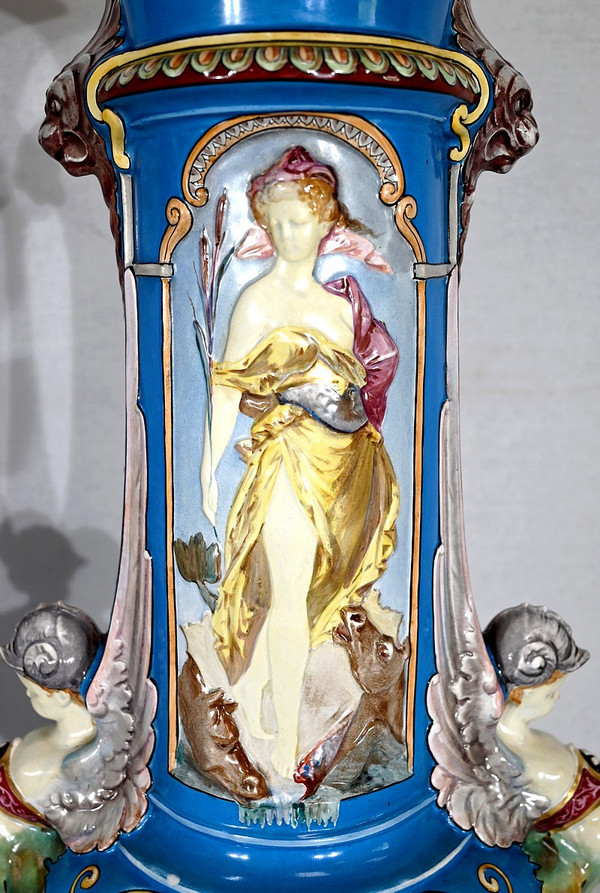 Pair of Vases, Creil-Montereau Earthenware – Mid-19th Century