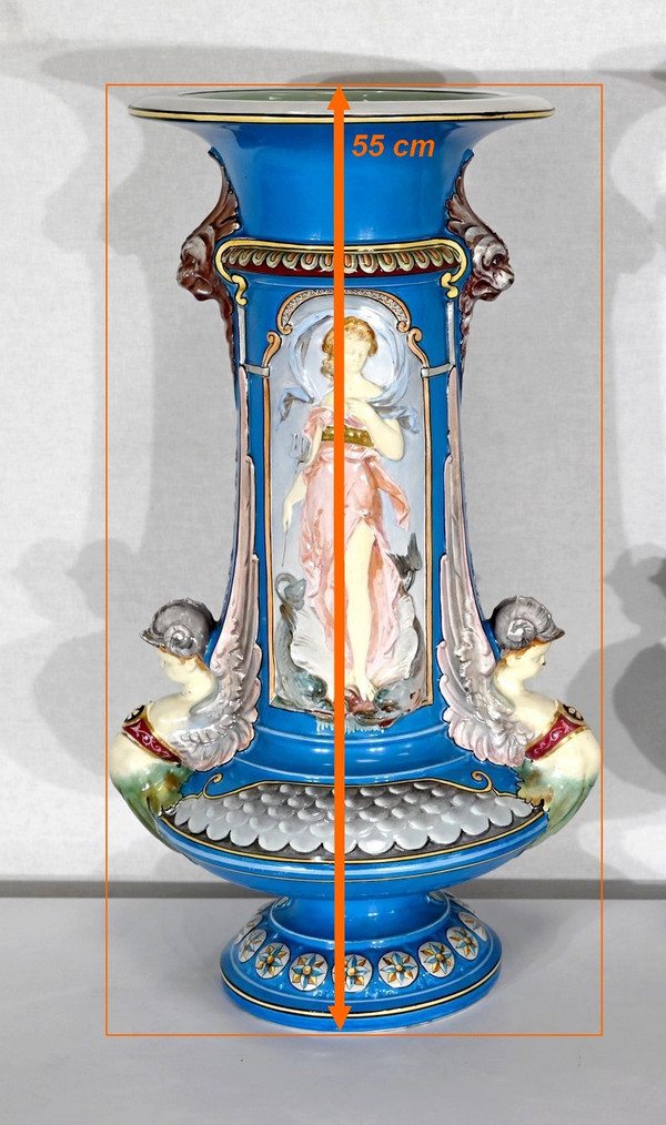 Pair of Vases, Creil-Montereau Earthenware – Mid-19th Century