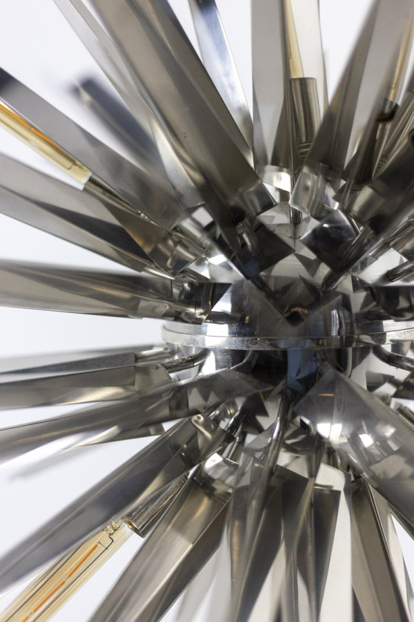 Eichholtz, "Gregorian" Chandelier In Chromed Metal, Contemporary Work - Ls4253894