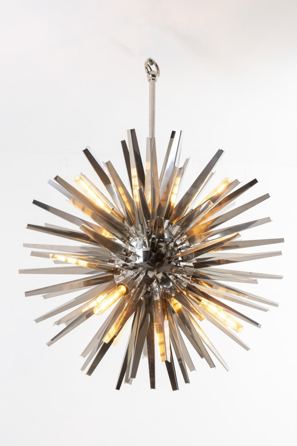Eichholtz, "Gregorian" Chandelier In Chromed Metal, Contemporary Work - Ls4253894