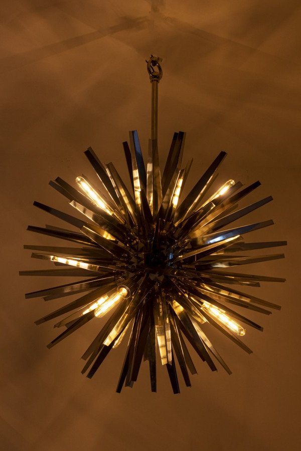 Eichholtz, "Gregorian" Chandelier In Chromed Metal, Contemporary Work - Ls4253894