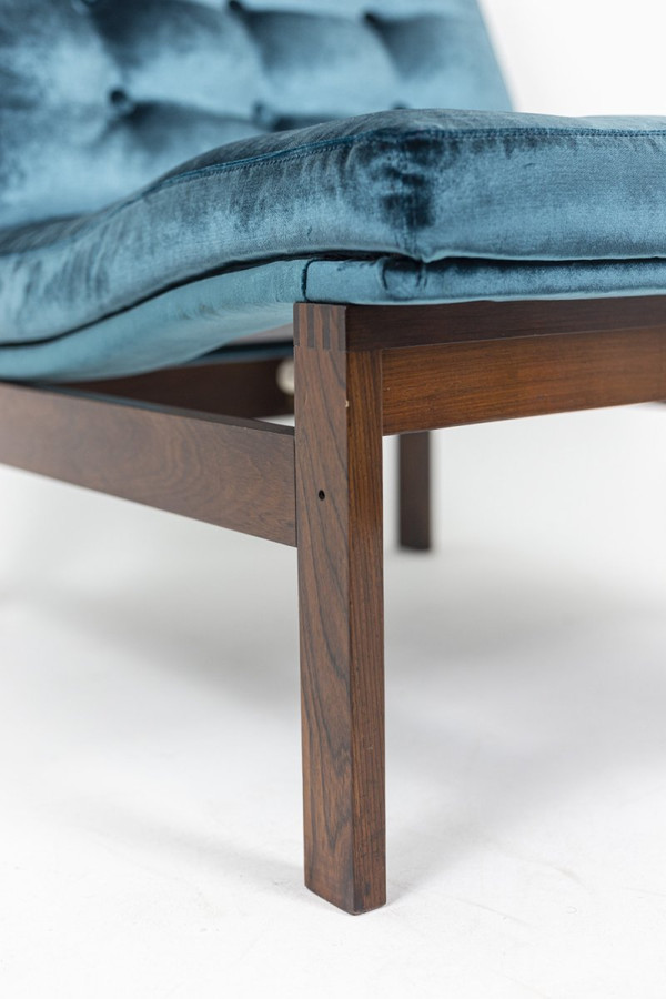 Danish France & Son Fireside Chair In Rosewood And Blue Velvet, 1962 - LS3705B1511