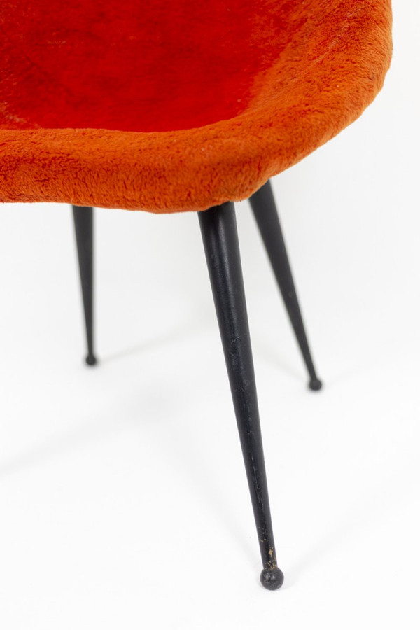 Poltrona a forma di uovo in metallo laccato nero, anni '50 - Ls4304101