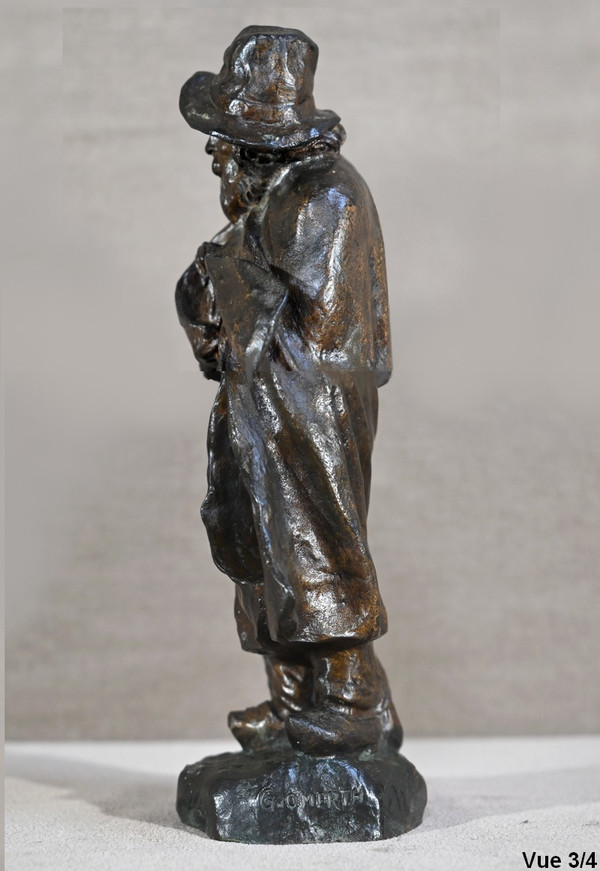 Bronzo "Il pastore e il suo cane", firmato G.Omerth - Inizio XX secolo