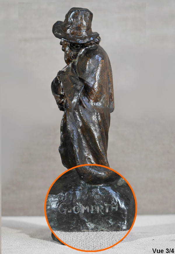 Bronzo "Il pastore e il suo cane", firmato G.Omerth - Inizio XX secolo