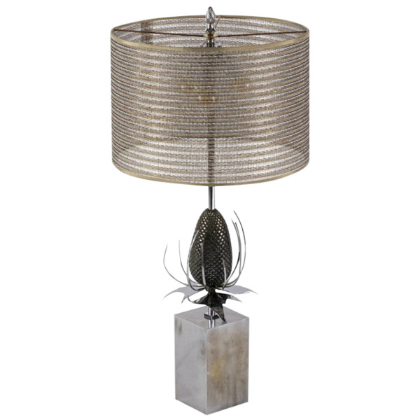 Maison Charles, Thistle Lamp In Bronze And Brass, 1970s - Ls4258831