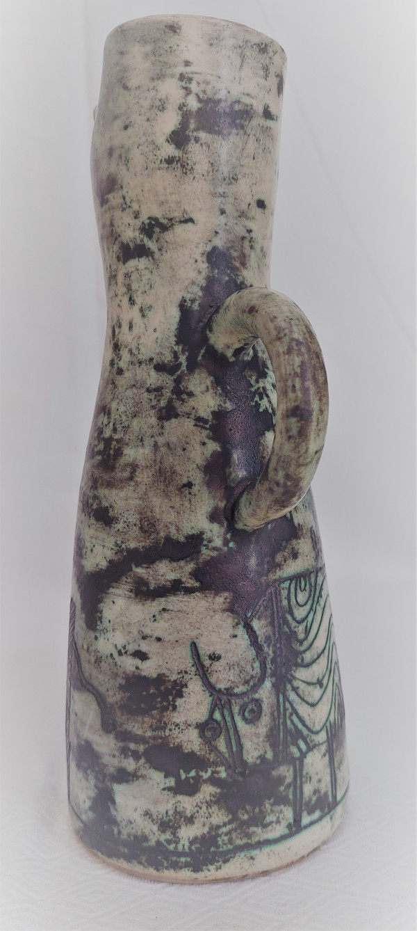 Pichet vase vintage en céramique française par Jacques Blin (circa 1950s)