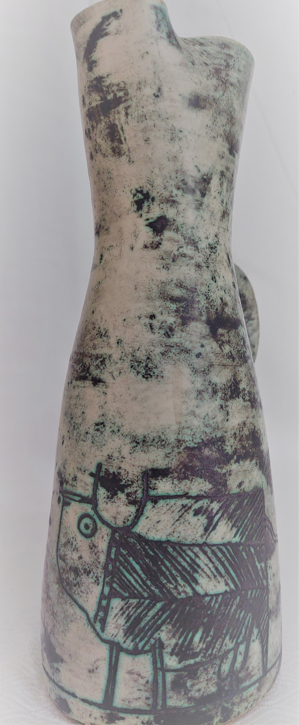 Pichet vase vintage en céramique française par Jacques Blin (circa 1950s)