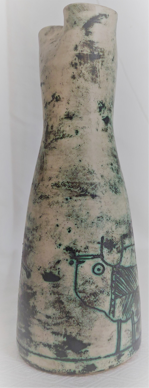 Pichet vase vintage en céramique française par Jacques Blin (circa 1950s)