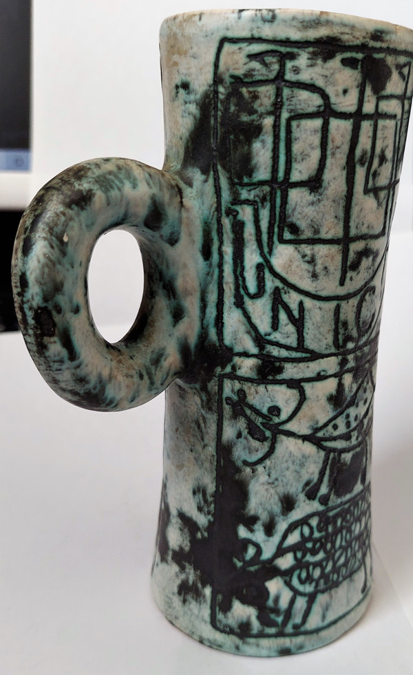 Pichet vase vintage en céramique française par Jacques Blin (circa 1950s)