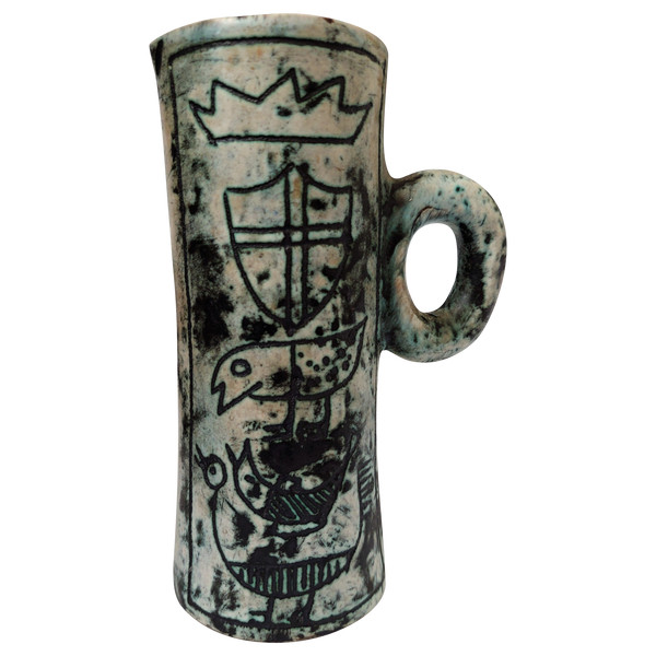 Pichet vase vintage en céramique française par Jacques Blin (circa 1950s)