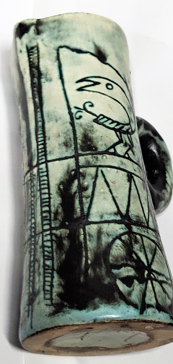 Pichet vase vintage en céramique Française par Jacques Blin (circa 1950s) 