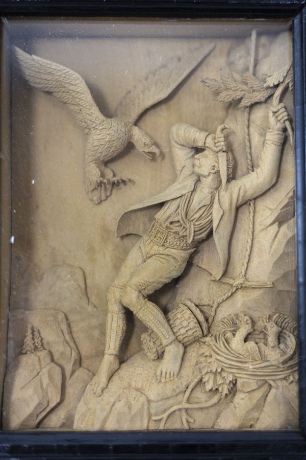 Pair Of Small Carved Paintings, Circa 1880 - OP239201