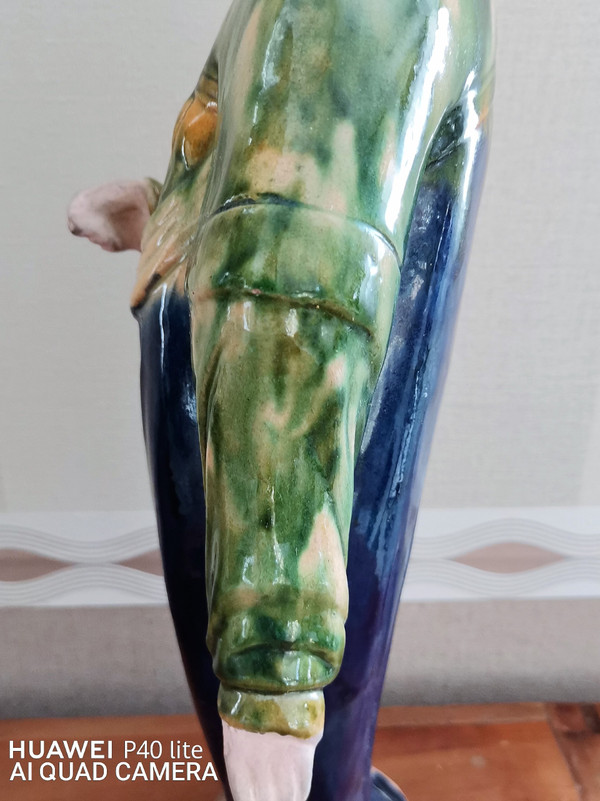 Statuetta in terracotta Dama di corte Cina alta 43cm XIX secolo
