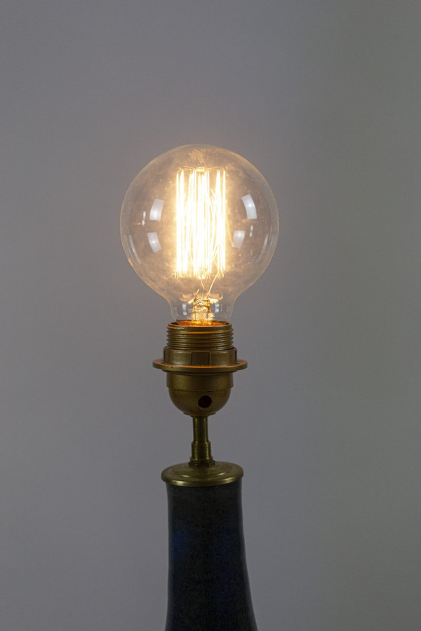 Lampe aus grün und blau emailliertem Steinzeug, 1970er Jahre - Ls4244181