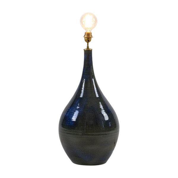 Lampe aus grün und blau emailliertem Steinzeug, 1970er Jahre - Ls4244181