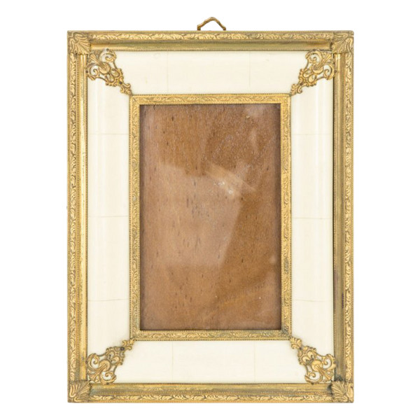 Louis XIV Style Photo Frame In Ivory And Gilt Bronze, Circa 1900 - Op443201