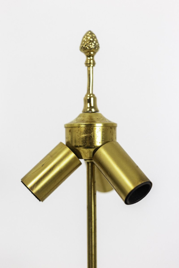 Lampe aus türkisfarbenem Opalglas und vergoldeter Bronze, 1970er Jahre – Op479721