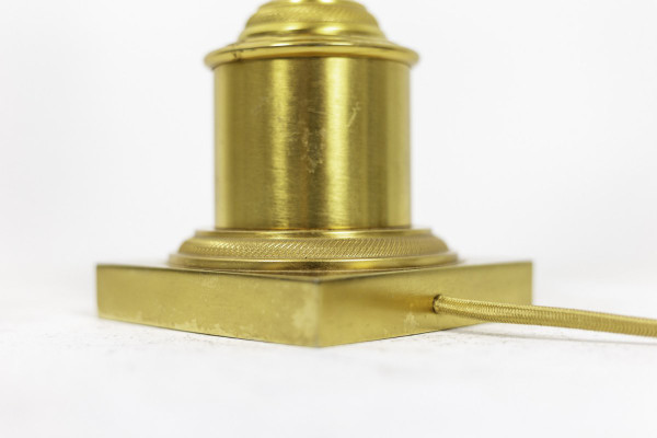 Lampe aus türkisfarbenem Opalglas und vergoldeter Bronze, 1970er Jahre – Op479721