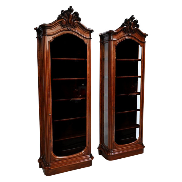 Rare Pair of Property Showcases in Mahogany, Napoleon III style - 2nd part of the 19th century