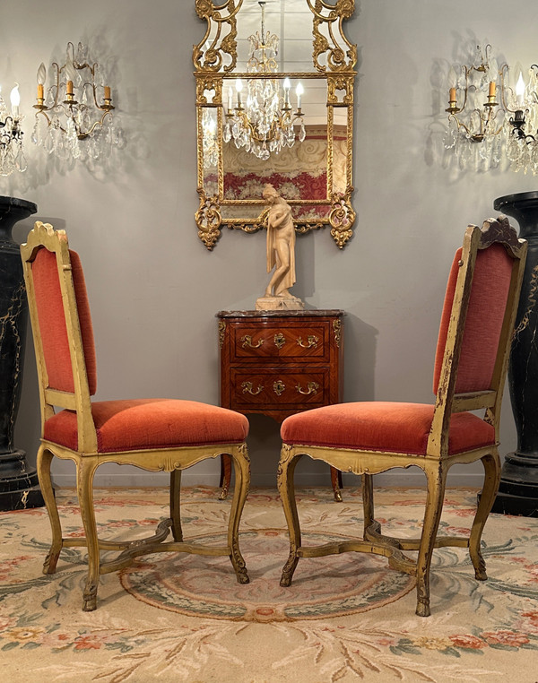 Pair Of Regence Style Chairs From The XIXth Century Around 1870