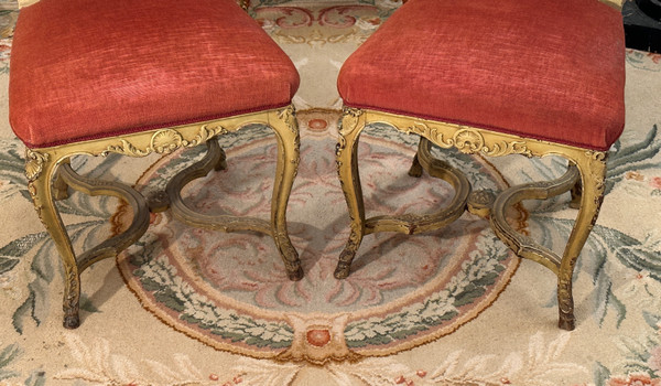 Pair Of Regence Style Chairs From The XIXth Century Around 1870
