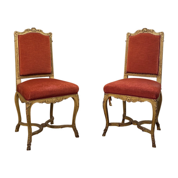 Pair Of Regence Style Chairs From The XIXth Century Around 1870