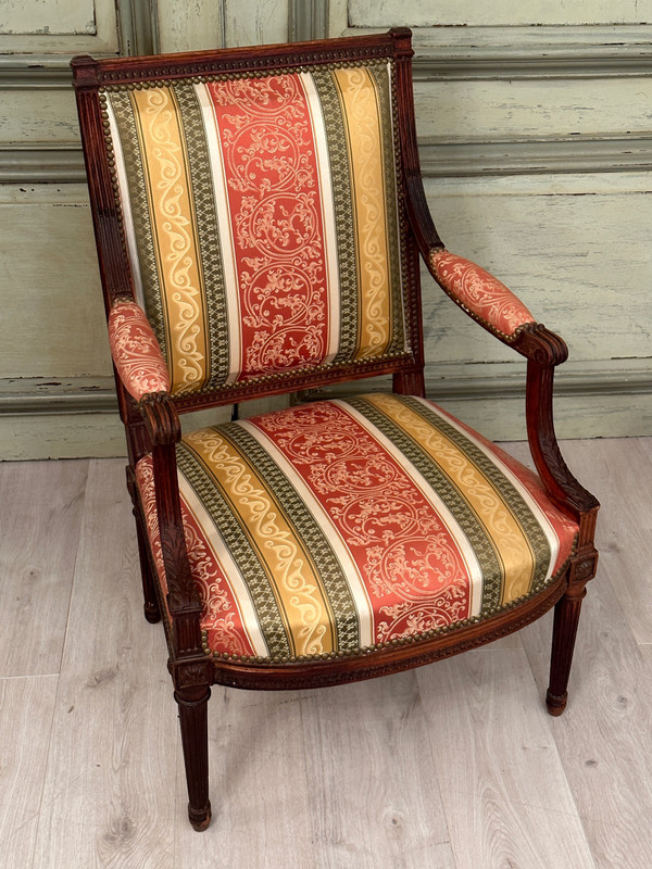 Louis XVI Flat Back Armchair Circa 1780