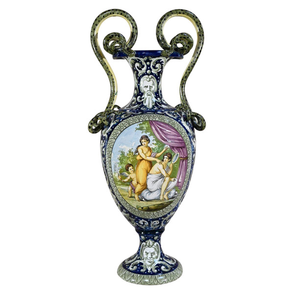 Importante vaso in maiolica, stile rinascimentale - seconda metà del XIX secolo