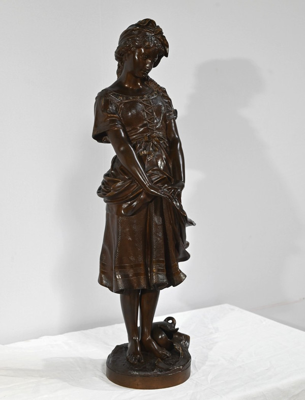 Bronze "The Young Girl with a Broken Pitcher", signed J-B.Germain - Late 19th century