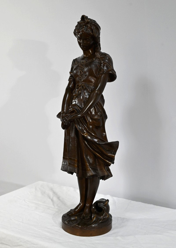 Bronze "The Young Girl with a Broken Pitcher", signed J-B.Germain - Late 19th century