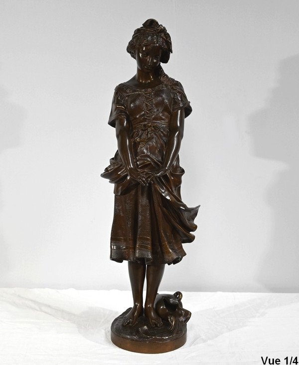Bronze "The Young Girl with a Broken Pitcher", signed J-B.Germain - Late 19th century