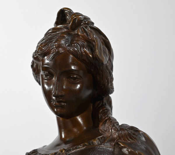 Bronze "The Young Girl with a Broken Pitcher", signed J-B.Germain - Late 19th century