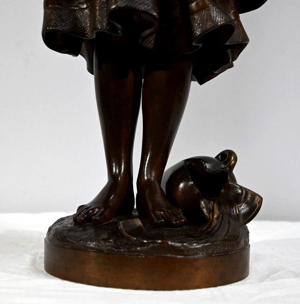 Bronze "The Young Girl with a Broken Pitcher", signed J-B.Germain - Late 19th century