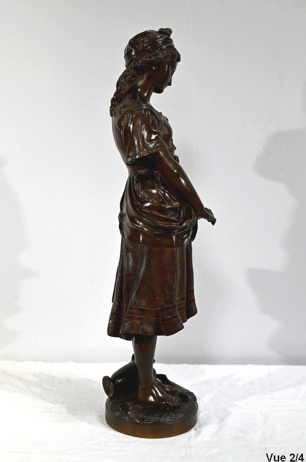 Bronze "The Young Girl with a Broken Pitcher", signed J-B.Germain - Late 19th century