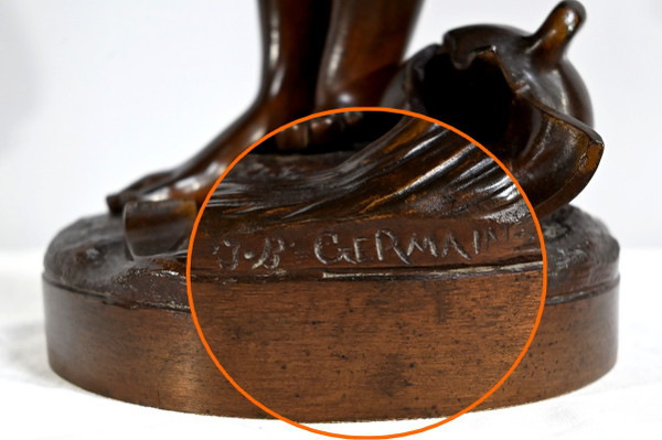 Bronze "The Young Girl with a Broken Pitcher", signed J-B.Germain - Late 19th century