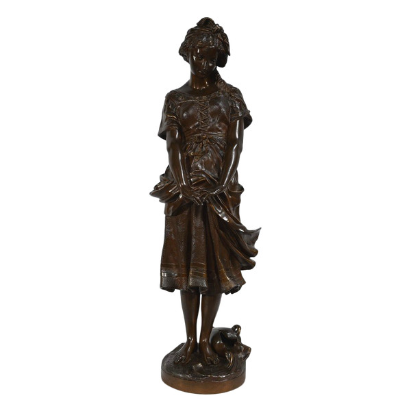 Bronze "The Young Girl with a Broken Pitcher", signed J-B.Germain - Late 19th century