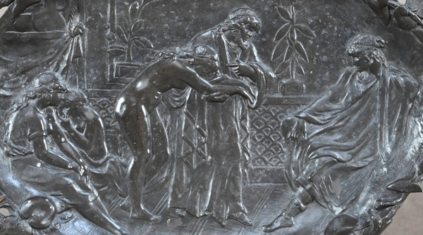 Bronze tray "A Slave Trader", signed A.Moreau after V.Giraud - Late 19th century