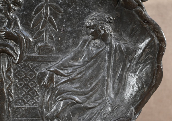 Bronze tray "A Slave Trader", signed A.Moreau after V.Giraud - Late 19th century