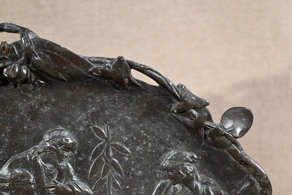 Bronze tray "A Slave Trader", signed A.Moreau after V.Giraud - Late 19th century
