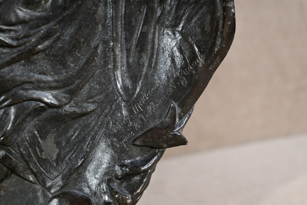 Bronze tray "A Slave Trader", signed A.Moreau after V.Giraud - Late 19th century