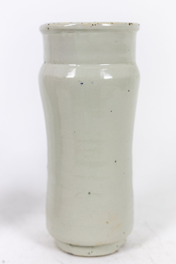 Pair Of Pharmacy Jars In Polychrome Earthenware, 19th Century - Op483