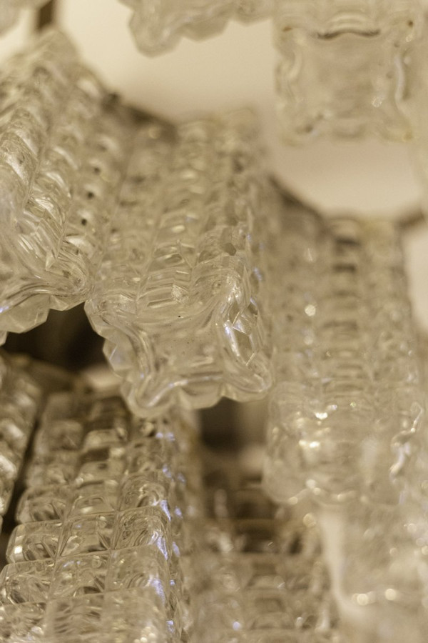 Italian Chandelier In Parallelepiped Glass, 1960s - Ls3997701