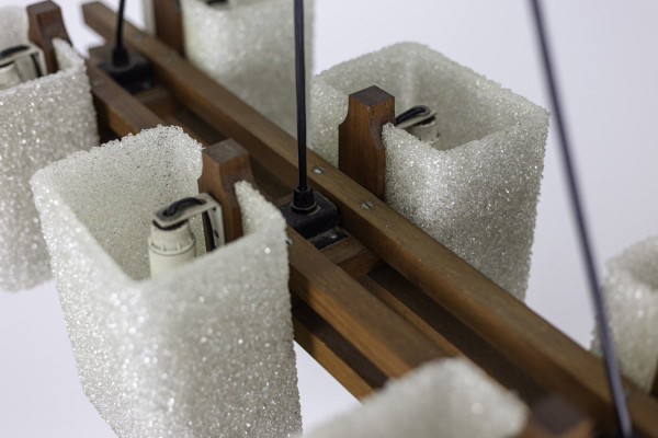 Granite Resin And Wood Pendant, 1950's - Ls4206