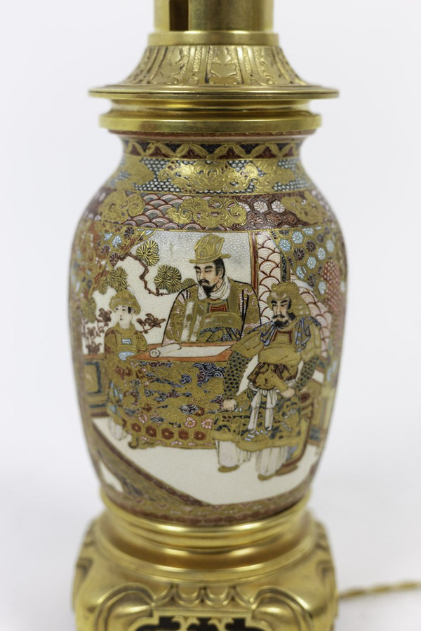 Lamp In Satsuma Earthenware And Gilded Bronze, Circa 1880 - Ls3233361