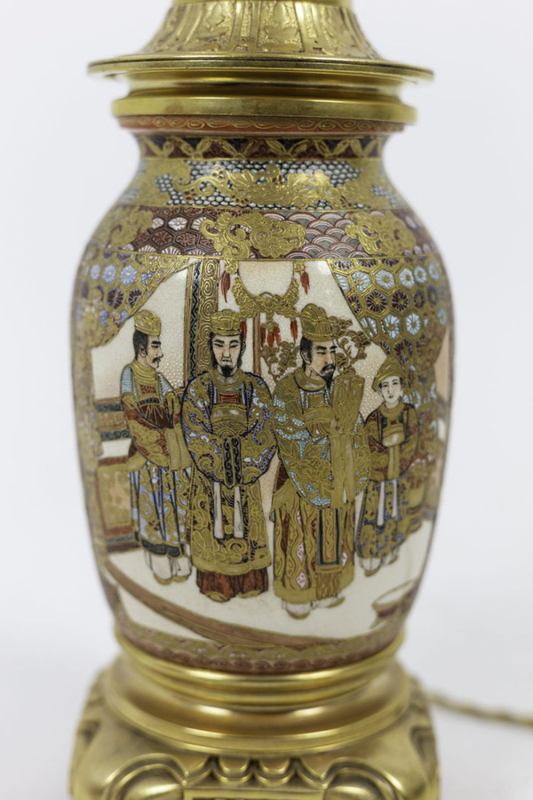 Lamp In Satsuma Earthenware And Gilded Bronze, Circa 1880 - Ls3233361